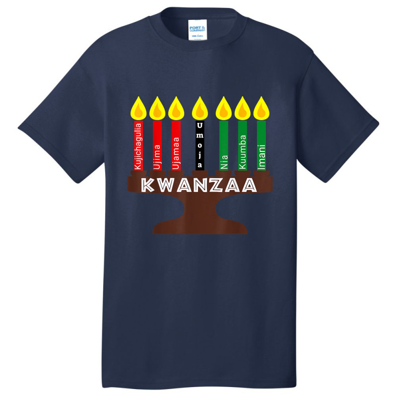 Kwanzaa Kinara, Mishumaa With 7 Principles T-shirt Basic T-shirt by cm-arts | Artistshot