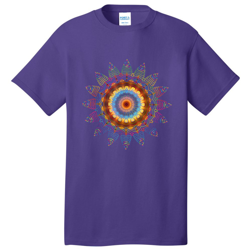 Mandala Sacred Geometry Prana Art Yoga Mantra Om Good Vibe Basic T-shirt by fywucakoj | Artistshot