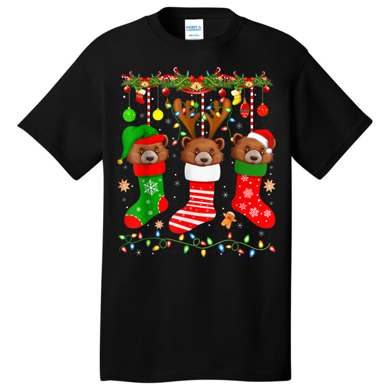 Mongoose In Christmas Socks Lights Mongoose Xmas Basic T-shirt by BooBug | Artistshot