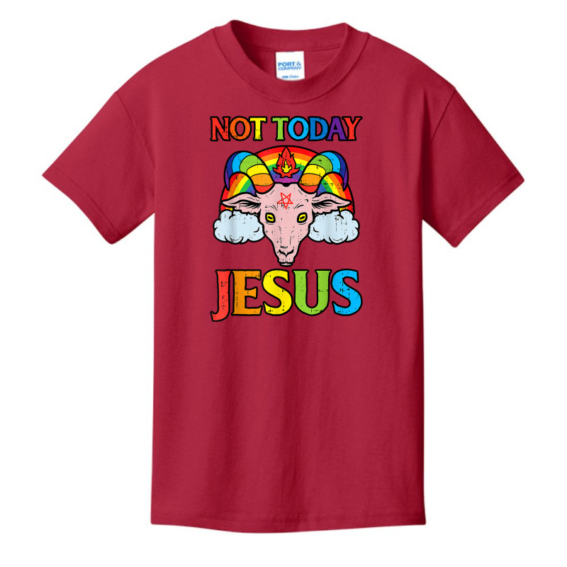 Today Not Jesus Satan Goat Rainbow Satanic Satanism T Shirt Basic Youth T-shirt by tuftsmirussom | Artistshot