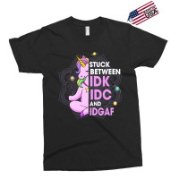 Funny Stuck Between Idk Idc And Idgaf Humorous Uni Exclusive T-shirt | Artistshot