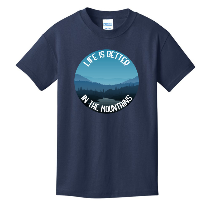 Life Is Better In The Mountains Basic Youth T-shirt by macklinsampson | Artistshot