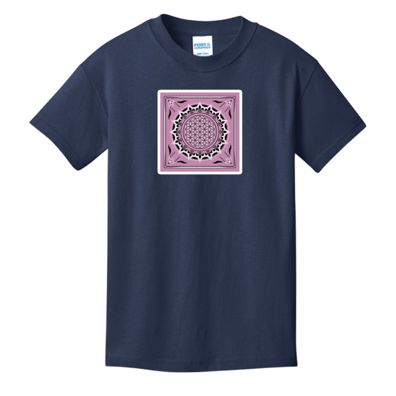 Flower Of Life Sacred Geometry Metatrons Cube Symbol Healing And Balan Basic Youth T-shirt by riska_art | Artistshot