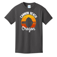 Retro Sunset Haystack Rock Souvenir Cannon Beach Long Sleeve T Shirt Basic Youth T-shirt | Artistshot