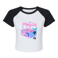 Arcade Girl Transparent Love Raglan Crop Top | Artistshot