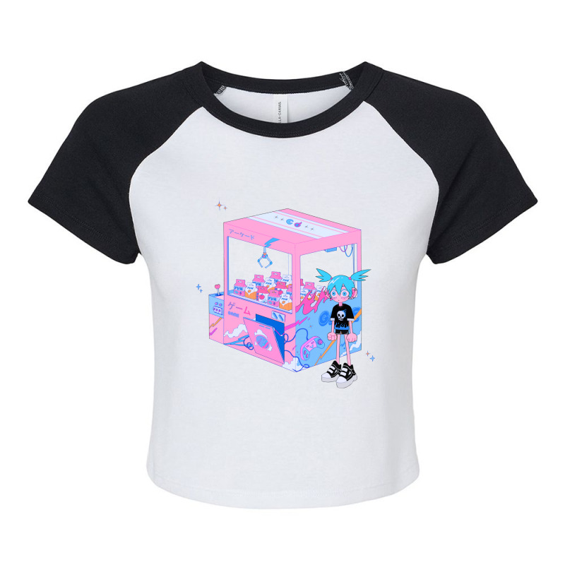 Arcade Girl Transparent Love Raglan Crop Top by remezorowettf | Artistshot