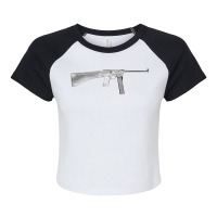 Mas38 French Military Submachine Gun From Ww2 Blue Raglan Crop Top | Artistshot