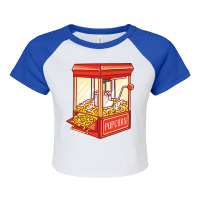 Popcorn Machine Girl Raglan Crop Top | Artistshot