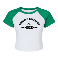 Massage Therapist Est 2021 Vintage Raglan Crop Top | Artistshot