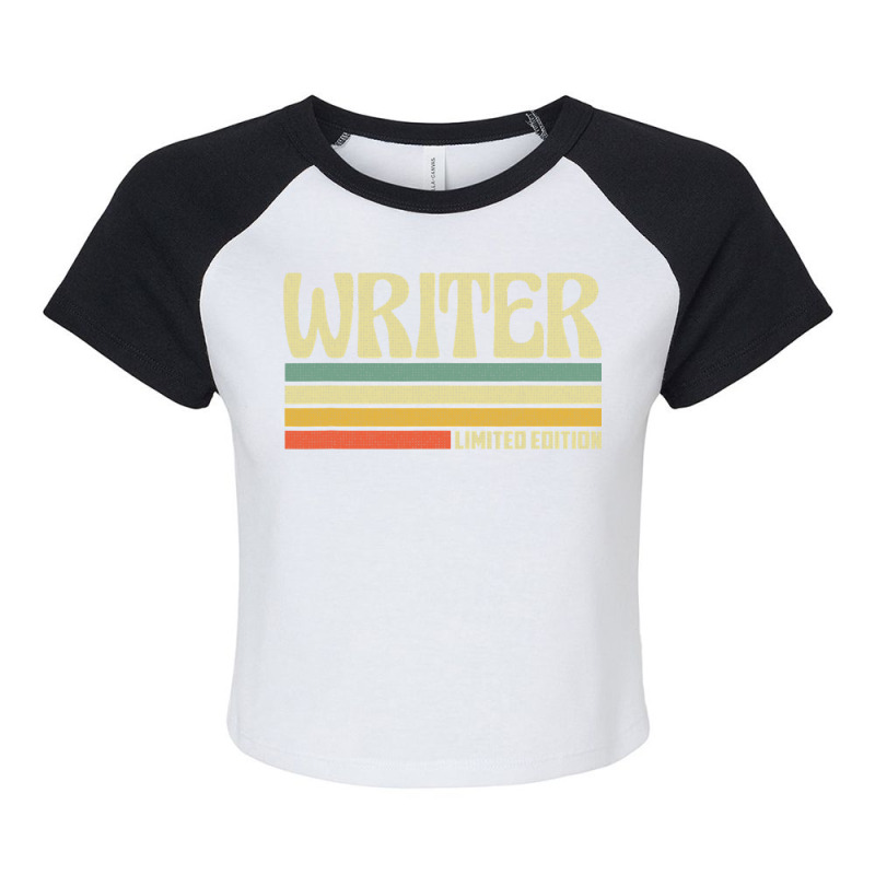 Retro Writer Profession Job Title Co Worker Idea Raglan Crop Top by JanChao | Artistshot