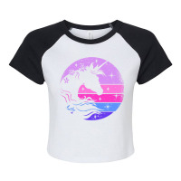 Retro Unicorn Bling Fairytale Lover Unicorn Fantas Raglan Crop Top | Artistshot