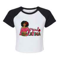 Proud Latina Afro Woman Raglan Crop Top | Artistshot