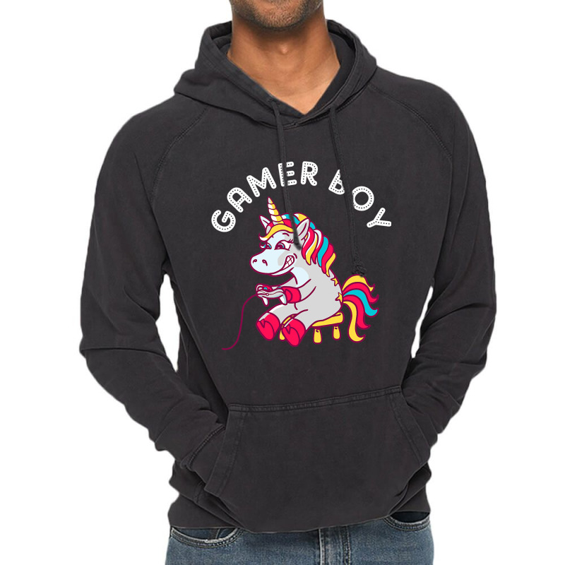 Gamer Boy Unicorn Gaming Cute Video Game Vintage Hoodie | Artistshot