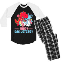 How The Last Unicorn Fans Funny Unicorn Dino Costu Men's 3/4 Sleeve Pajama Set | Artistshot