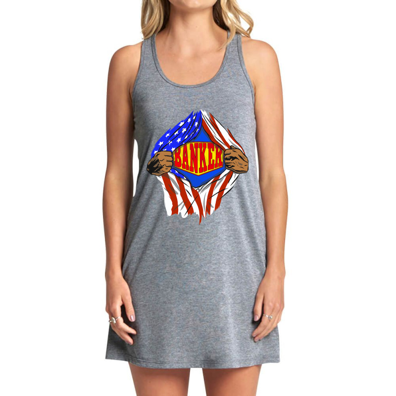 Funny Super Banker Hero Job Tank Dress by MICHELLERICE | Artistshot