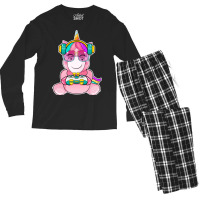 Gamer Girl Unicorn Gaming Cute Video Game Women Gi Men's Long Sleeve Pajama Set | Artistshot