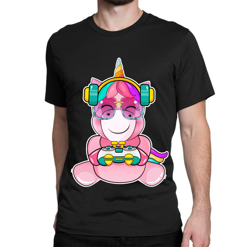 Gamer Girl Unicorn Gaming Cute Video Game Women Gi Classic T-shirt | Artistshot