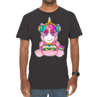 Gamer Girl Unicorn Gaming Cute Video Game Women Gi Vintage T-shirt | Artistshot