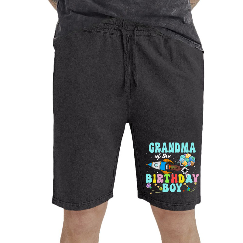 Grandma Of The Birthday Astronaut Boy Space Party Vintage Short | Artistshot