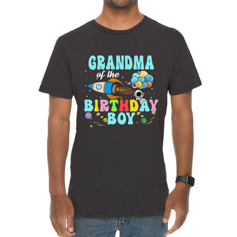 Grandma Of The Birthday Astronaut Boy Space Party Vintage T-shirt | Artistshot