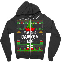 Funny Family Matching Ugly Im The Banker Elf Chris Zipper Hoodie | Artistshot