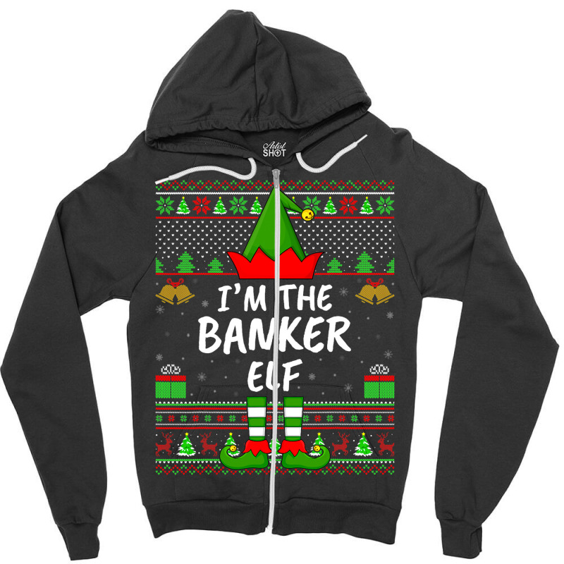 Funny Family Matching Ugly Im The Banker Elf Chris Zipper Hoodie by ISAACGODOY | Artistshot