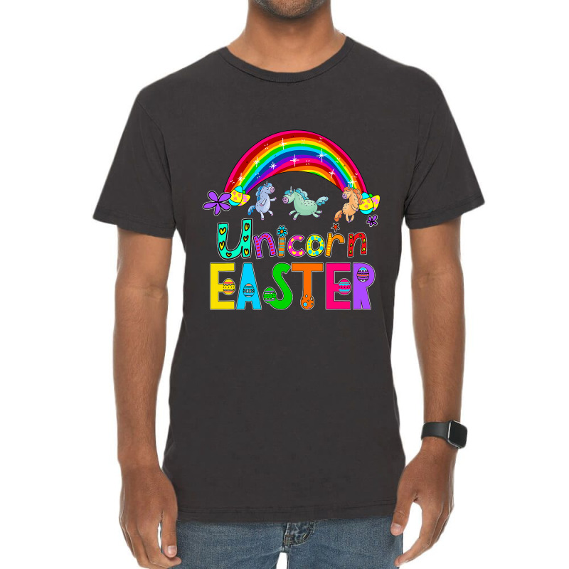 Funny Family Unicorn Kids Easter Egg Hunt For Unic Vintage T-shirt | Artistshot