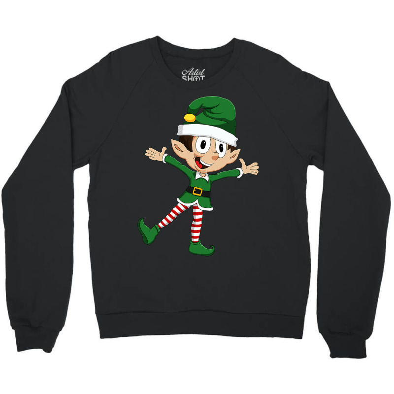 Happy Cute Little Elf Christmas Xmas Seasonal Holi Crewneck Sweatshirt | Artistshot