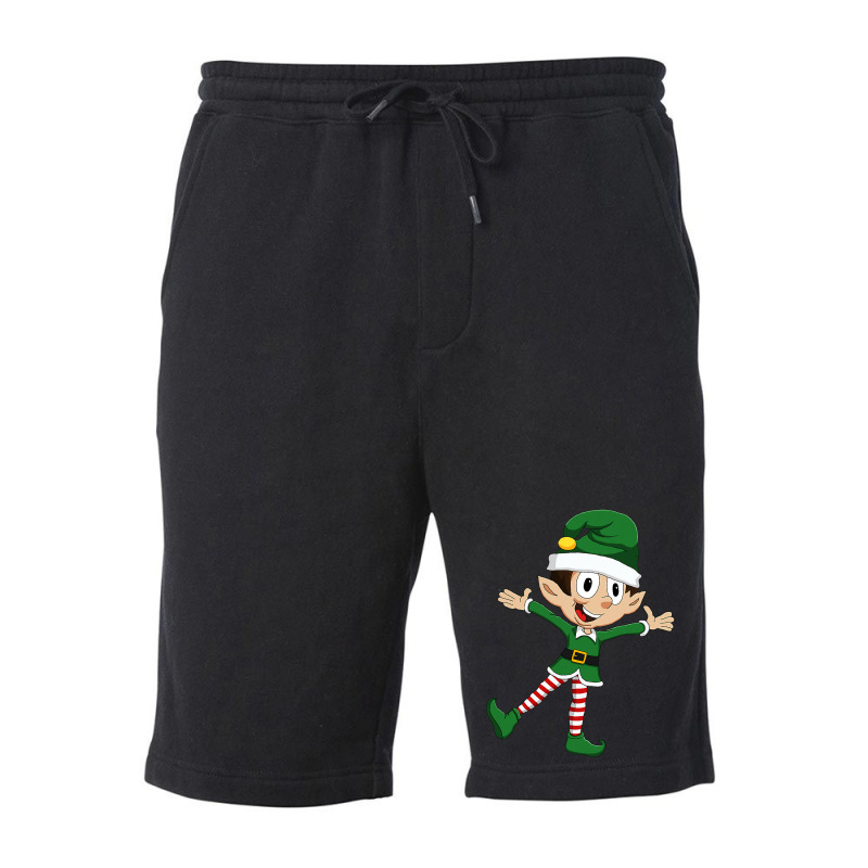 Happy Cute Little Elf Christmas Xmas Seasonal Holi Fleece Short | Artistshot