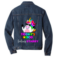 Funny Unicorn Todays Mood Feeling Stabby Sarcastic Men Denim Jacket | Artistshot