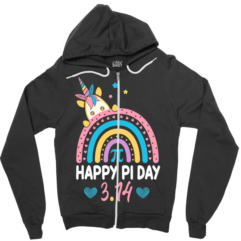 Happy Pi Day Math Teacher School Kids Rainbow Unic Zipper Hoodie | Artistshot