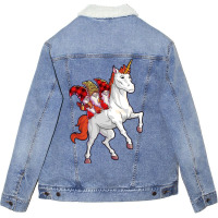 Gnome Shirt Women Buffalo Plaid Girls Gnome Unicor Unisex Sherpa-lined Denim Jacket | Artistshot