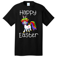 Happy Easter Cute Unicorn Face Funny Easter Day Wo Basic T-shirt | Artistshot