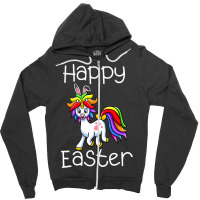 Happy Easter Cute Unicorn Face Funny Easter Day Wo Zipper Hoodie | Artistshot