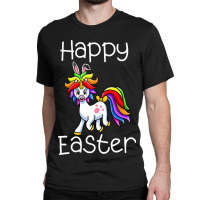 Happy Easter Cute Unicorn Face Funny Easter Day Wo Classic T-shirt | Artistshot