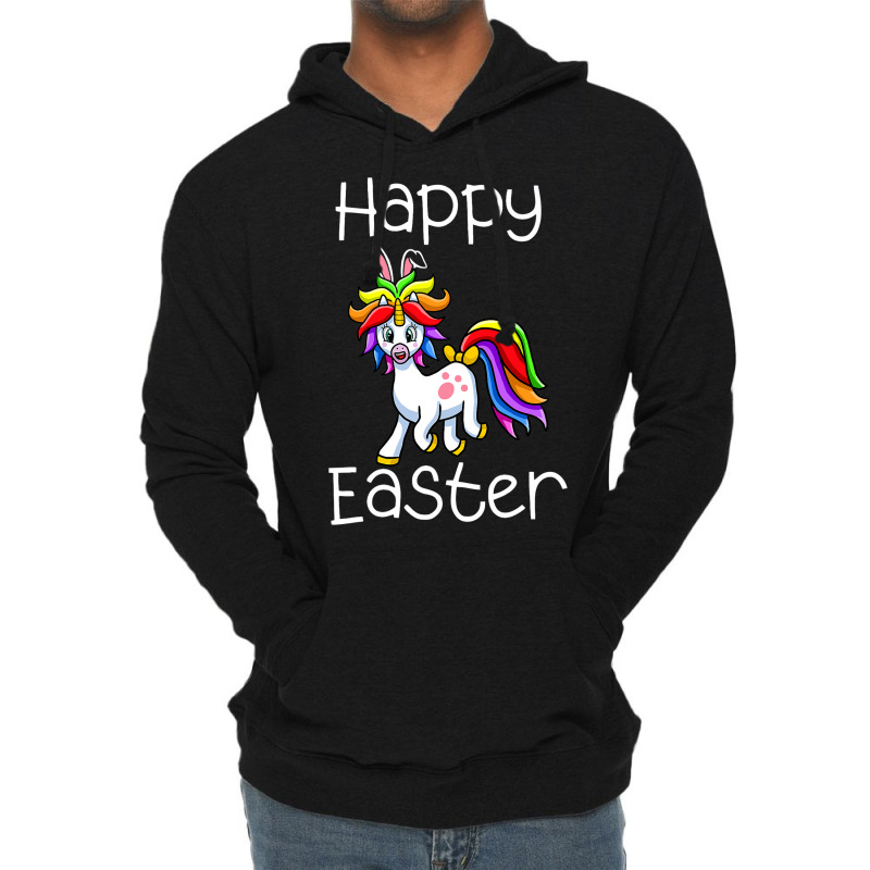 Happy Easter Cute Unicorn Face Funny Easter Day Wo Lightweight Hoodie | Artistshot