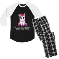 I Kam Sah Und Hatte Direkt Keinen Bock Unicorn Men's 3/4 Sleeve Pajama Set | Artistshot