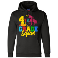 Funny Fourth Grade Squad 4th Grader Unicorn Back T Champion Hoodie | Artistshot