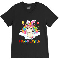 Happy Easter Cute Unicorn Wearing Ears Easter Egg V-neck Tee | Artistshot