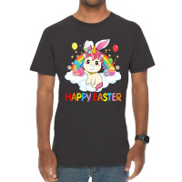 Happy Easter Cute Unicorn Wearing Ears Easter Egg Vintage T-shirt | Artistshot