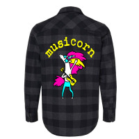 Funny Cool Musicorn Unicorn Rocknroll Music Festiv Flannel Shirt | Artistshot