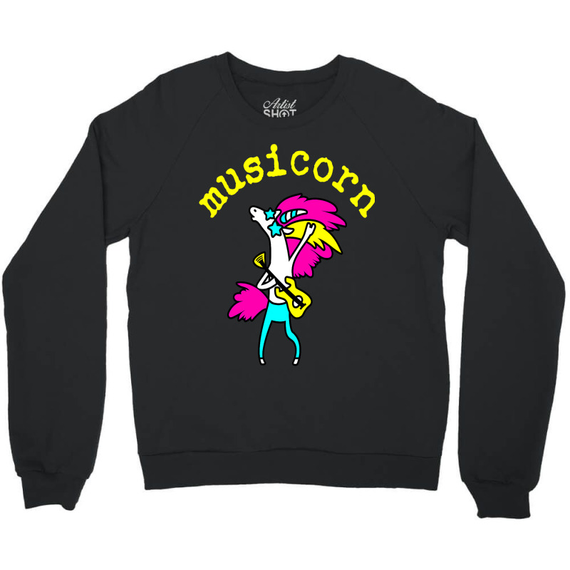 Funny Cool Musicorn Unicorn Rocknroll Music Festiv Crewneck Sweatshirt | Artistshot