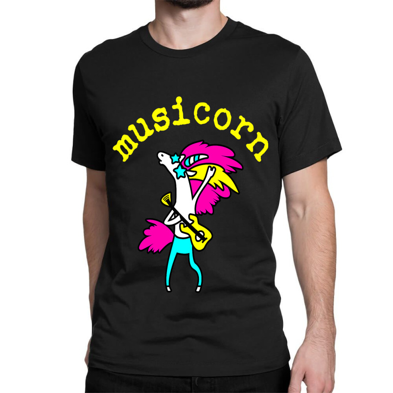 Funny Cool Musicorn Unicorn Rocknroll Music Festiv Classic T-shirt | Artistshot