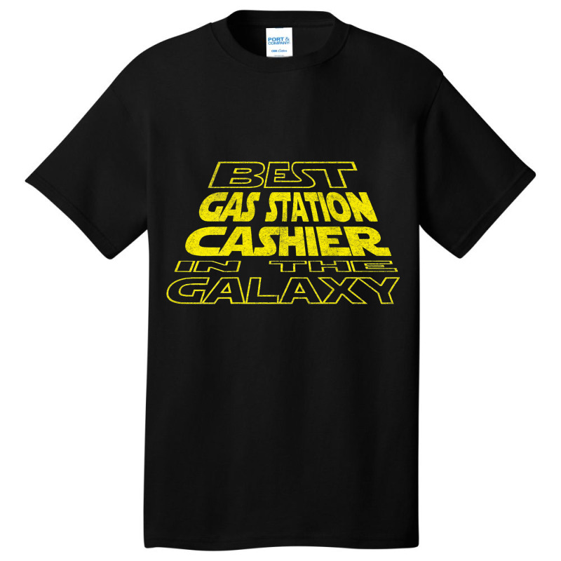 Gas Station Cashier Funny Space Backside Design Basic T-shirt | Artistshot