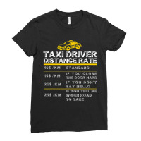 Funny Taxi Cab Driver Vintage Checker Gift For Dad Ladies Fitted T-shirt | Artistshot