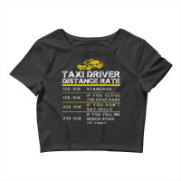 Funny Taxi Cab Driver Vintage Checker Gift For Dad Crop Top | Artistshot