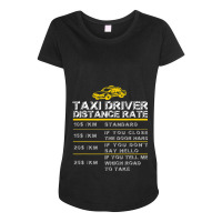 Funny Taxi Cab Driver Vintage Checker Gift For Dad Maternity Scoop Neck T-shirt | Artistshot