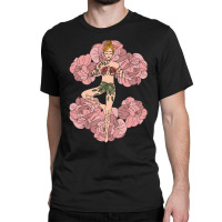 Yoga Girl On Roses Classic T-shirt | Artistshot