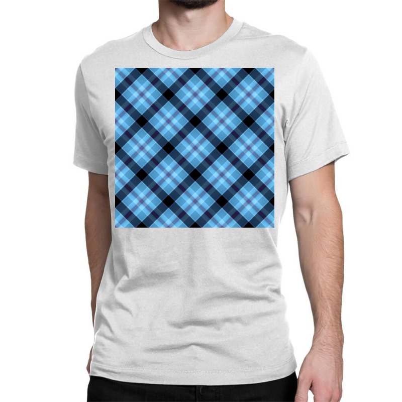 Black And Blue Tartan Print Classic T-shirt by Italian Style by Elena Indolfi | Artistshot