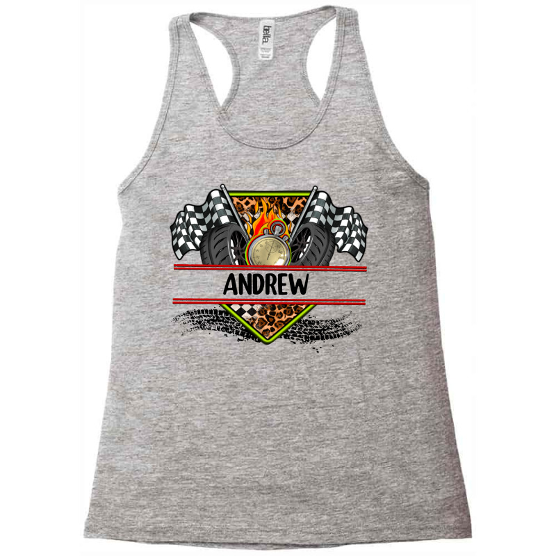 Custom Name Race Flag And Race Equipment Racerback Tank by AdoDesignShop | Artistshot